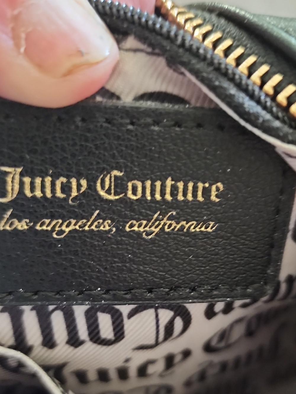 Juicy Couture Black and Gold Logo Pouch